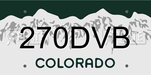 270DVB Colorado License Plate