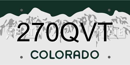 270QVT Colorado License Plate