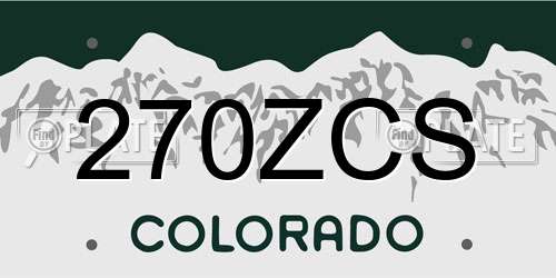 270ZCS Colorado License Plate