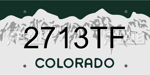 2713TF Colorado License Plate