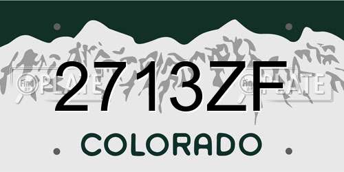 2713ZF Colorado License Plate