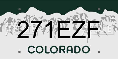 271EZF Colorado License Plate