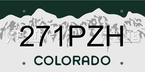 271PZH Colorado License Plate