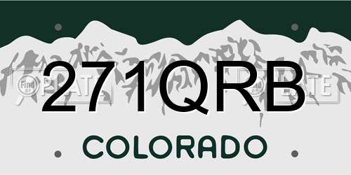 271QRB Colorado License Plate