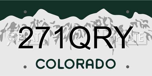 271QRY Colorado License Plate