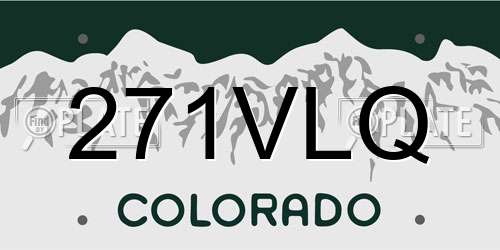 271VLQ Colorado License Plate