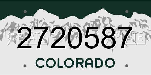 2720587 Colorado License Plate