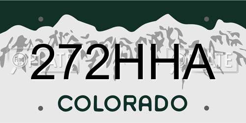 272HHA Colorado License Plate