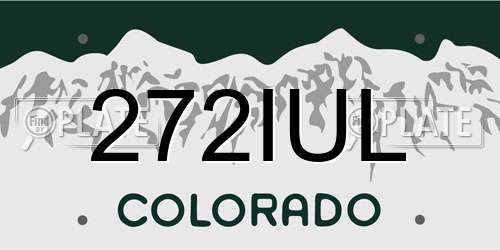 272IUL Colorado License Plate