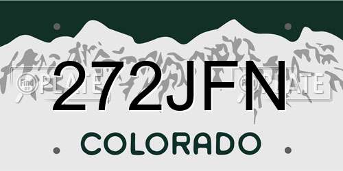 272JFN Colorado License Plate