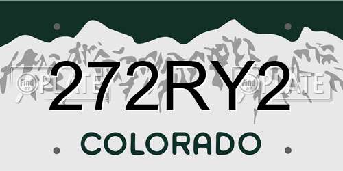 272RY2 Colorado License Plate