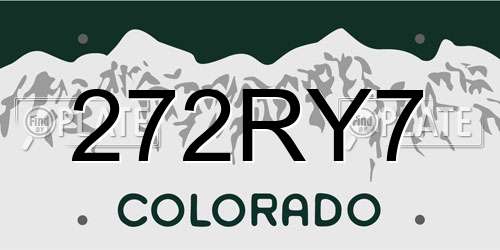 272RY7 Colorado License Plate