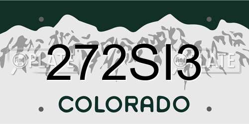 272SI3 Colorado License Plate