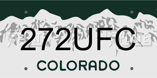 272UFC Colorado License Plate