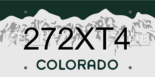 272XT4 Colorado License Plate