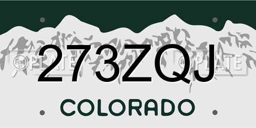 273ZQJ Colorado License Plate