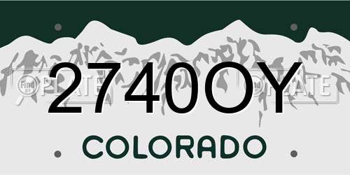 2740OY Colorado License Plate
