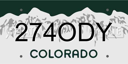 274ODY Colorado License Plate