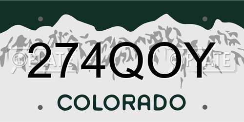 274QOY Colorado License Plate