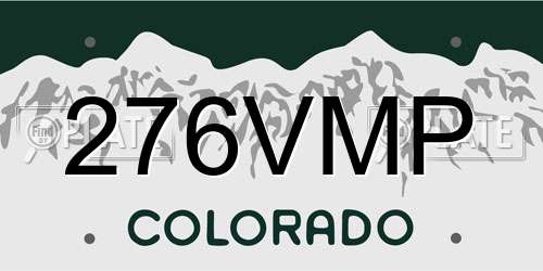 276VMP Colorado License Plate