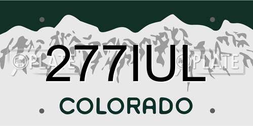 277IUL Colorado License Plate