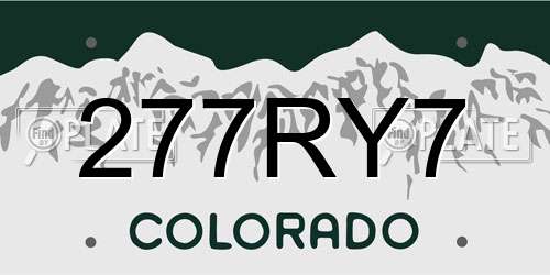 277RY7 Colorado License Plate