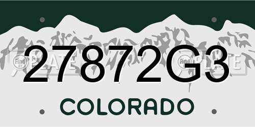 27872G3 Colorado License Plate