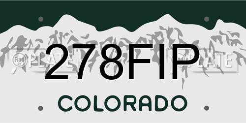 278FIP Colorado License Plate