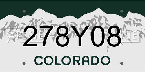 278Y08 Colorado License Plate