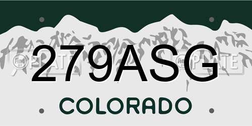 279ASG Colorado License Plate
