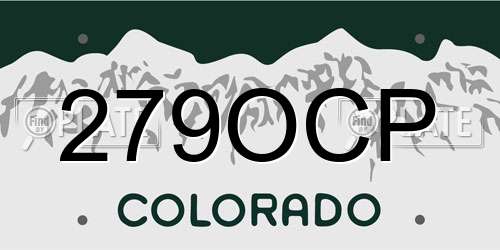 279OCP Colorado License Plate