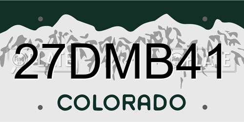 27DMB41 Colorado License Plate