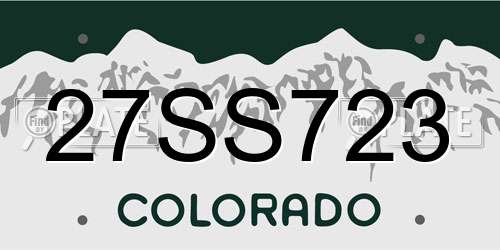 27SS723 Colorado License Plate