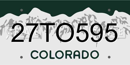 27TO595 Colorado License Plate