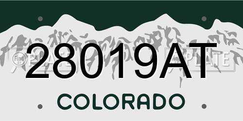 28019AT Colorado License Plate