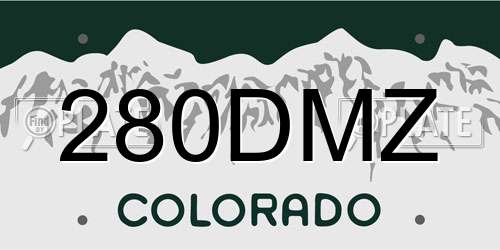 280DMZ Colorado License Plate
