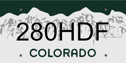 280HDF Colorado License Plate