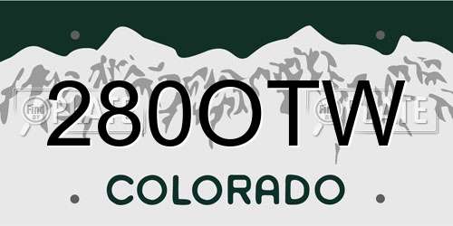 280OTW Colorado License Plate