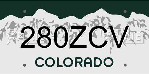 280ZCV Colorado License Plate