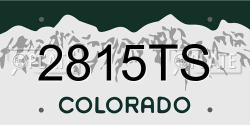 2815TS Colorado License Plate