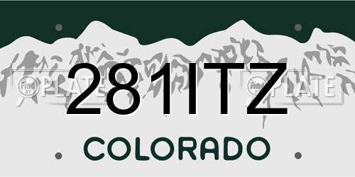 281ITZ Colorado License Plate