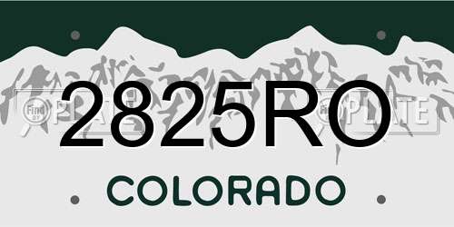 2825RO Colorado License Plate