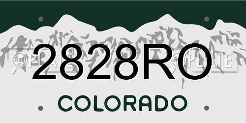 2828RO Colorado License Plate
