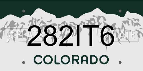282IT6 Colorado License Plate