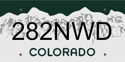 282NWD Colorado License Plate