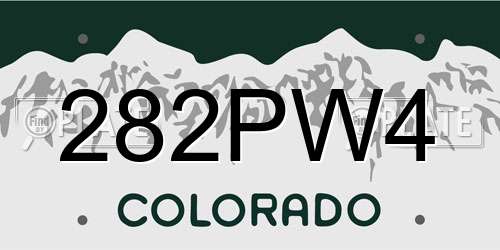 282PW4 Colorado License Plate