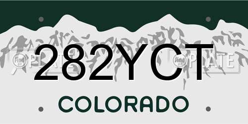 282YCT Colorado License Plate