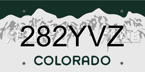 282YVZ Colorado License Plate
