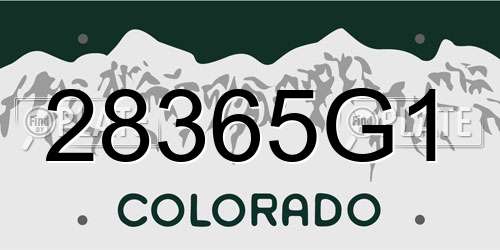 28365G1 Colorado License Plate