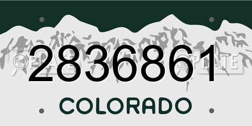 2836861 Colorado License Plate